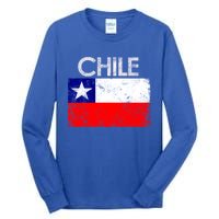 Vintage Chile Chilean Flag Pride Gift Great Gift Tall Long Sleeve T-Shirt