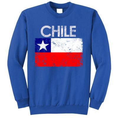 Vintage Chile Chilean Flag Pride Gift Great Gift Tall Sweatshirt