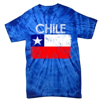 Vintage Chile Chilean Flag Pride Gift Great Gift Tie-Dye T-Shirt