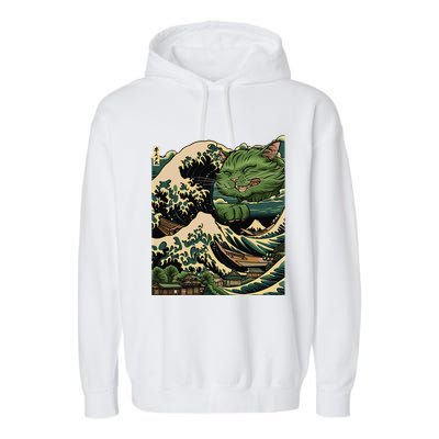 Vintage Catzilla Cat Terror Reigns Garment-Dyed Fleece Hoodie