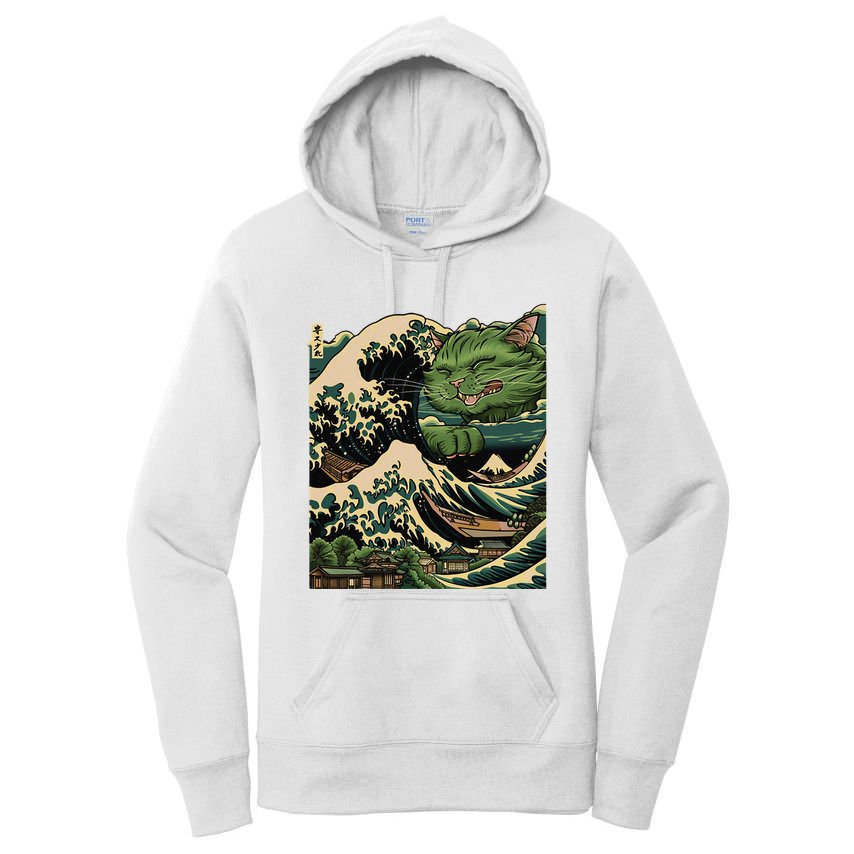 Vintage Catzilla Cat Terror Reigns Women's Pullover Hoodie
