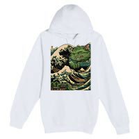 Vintage Catzilla Cat Terror Reigns Premium Pullover Hoodie