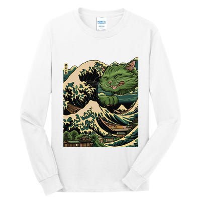 Vintage Catzilla Cat Terror Reigns Tall Long Sleeve T-Shirt