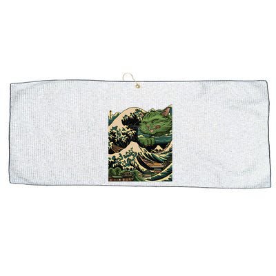 Vintage Catzilla Cat Terror Reigns Large Microfiber Waffle Golf Towel