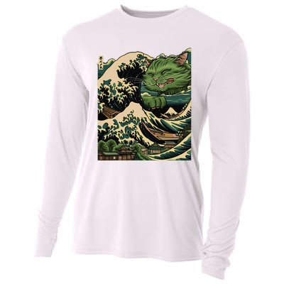 Vintage Catzilla Cat Terror Reigns Cooling Performance Long Sleeve Crew