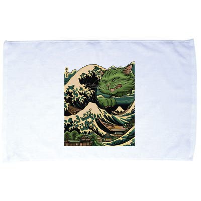 Vintage Catzilla Cat Terror Reigns Microfiber Hand Towel