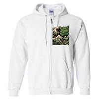 Vintage Catzilla Cat Terror Reigns Full Zip Hoodie