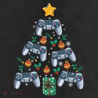 Video Controller Christmas Tree Funny Video Gamer Xmas Gift 7 Panel Mesh Trucker Snapback Hat