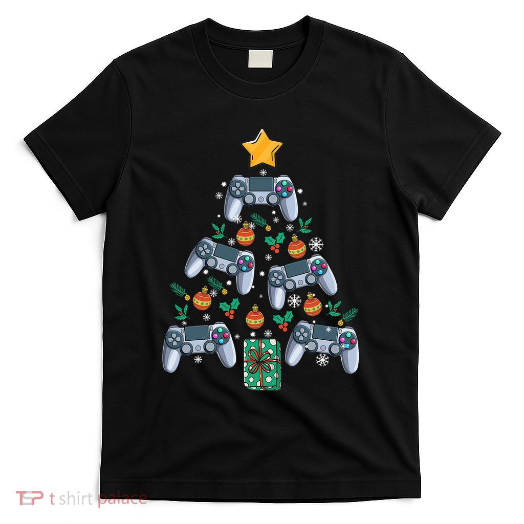 Video Controller Christmas Tree Funny Video Gamer Xmas Gift T-Shirt