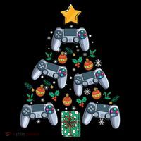 Video Controller Christmas Tree Funny Video Gamer Xmas Gift Tall T-Shirt