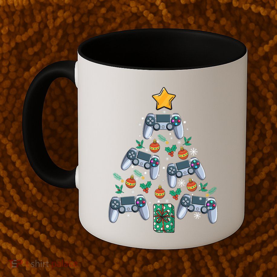 Video Controller Christmas Tree Funny Video Gamer Xmas Gift Mug