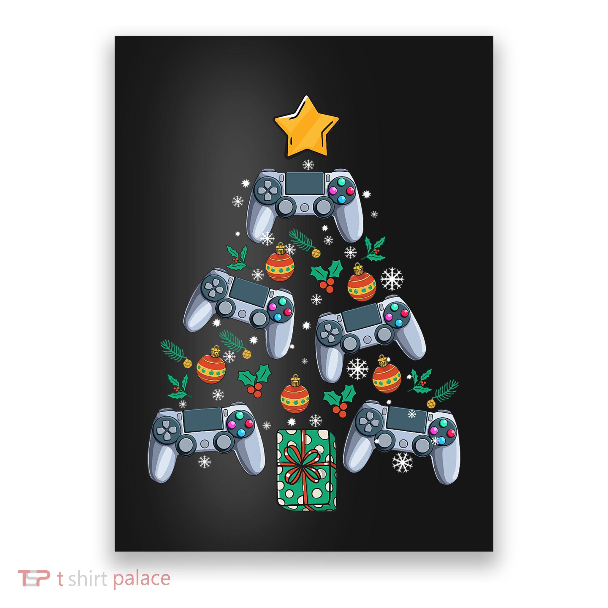 Video Controller Christmas Tree Funny Video Gamer Xmas Gift Poster