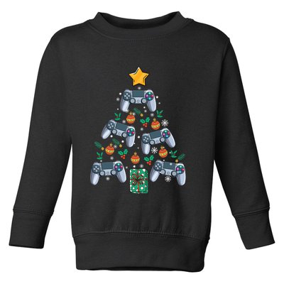 Video Controller Christmas Tree Funny Video Gamer Xmas Gift Toddler Sweatshirt