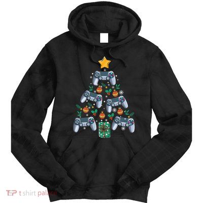 Video Controller Christmas Tree Funny Video Gamer Xmas Gift Tie Dye Hoodie