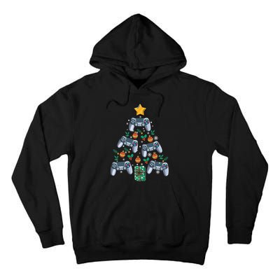 Video Controller Christmas Tree Funny Video Gamer Xmas Gift Tall Hoodie