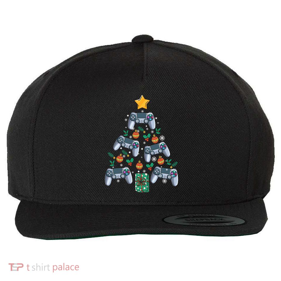 Video Controller Christmas Tree Funny Video Gamer Xmas Gift Wool Snapback Cap