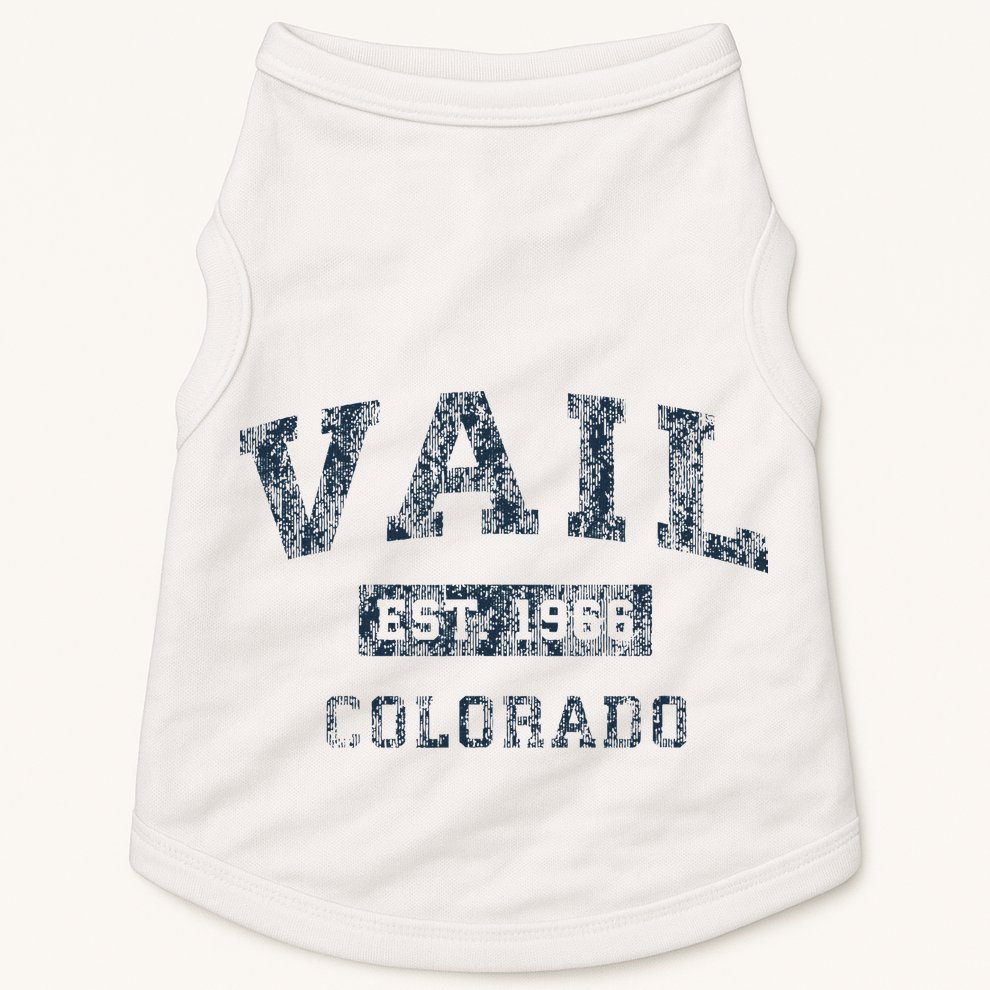 Vail Colorado Co Vintage Sports Design Print Doggie Tank
