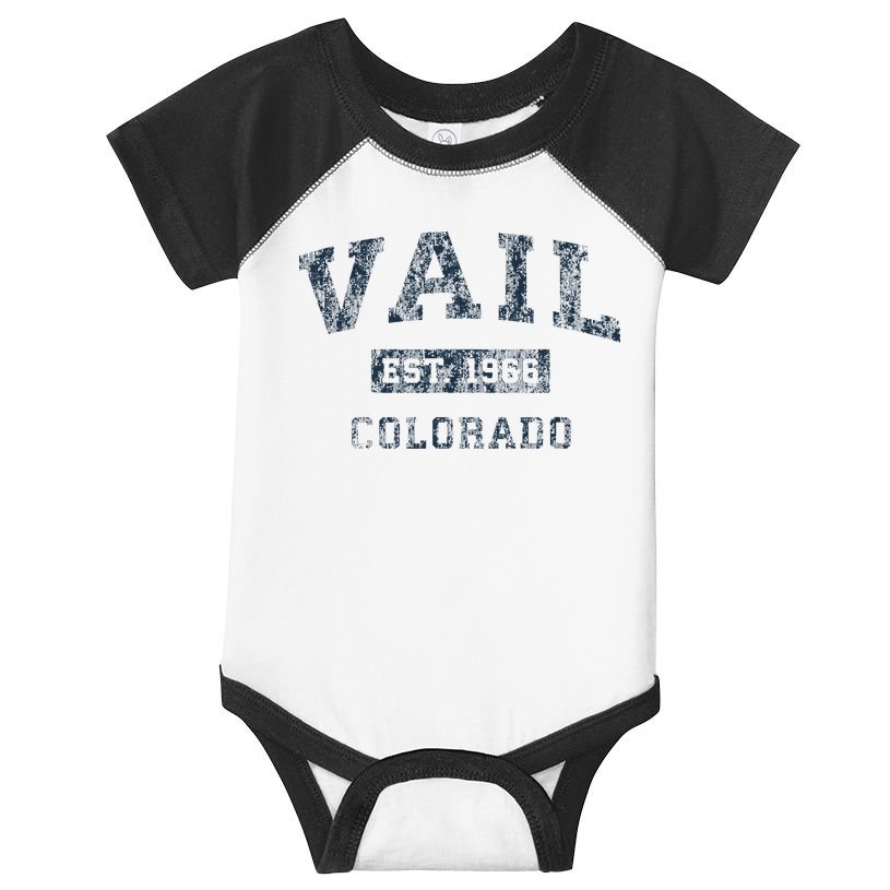 Vail Colorado Co Vintage Sports Design Print Infant Baby Jersey Bodysuit