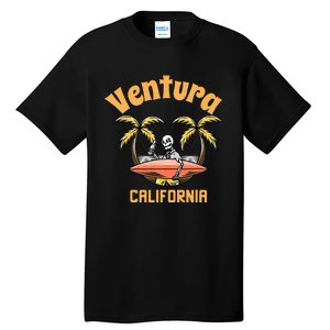 Ventura California Classic Skeleton Surfer Tall T-Shirt