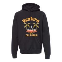 Ventura California Classic Skeleton Surfer Premium Hoodie