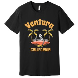 Ventura California Classic Skeleton Surfer Premium T-Shirt