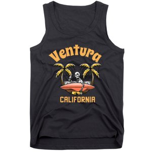 Ventura California Classic Skeleton Surfer Tank Top