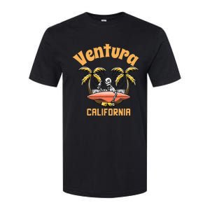 Ventura California Classic Skeleton Surfer Softstyle CVC T-Shirt