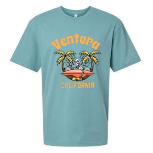 Ventura California Classic Skeleton Surfer Sueded Cloud Jersey T-Shirt