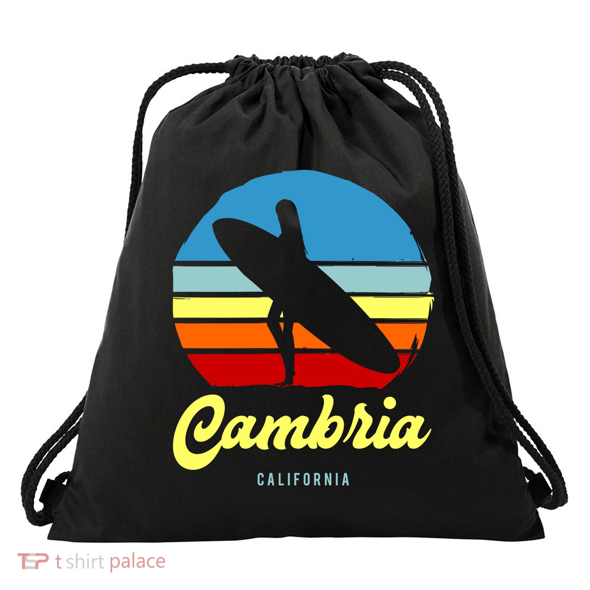 Vintage Cambria California Surf Cute Gift Drawstring Bag