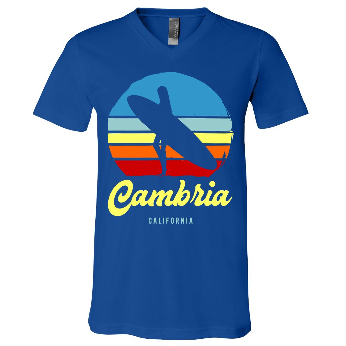Vintage Cambria California Surf Cute Gift V-Neck T-Shirt