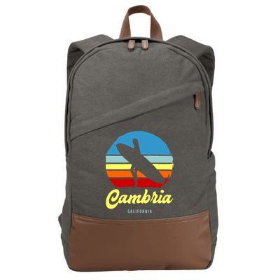 Vintage Cambria California Surf Cute Gift Cotton Canvas Backpack