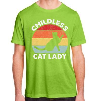 Vintage Childless Cat Lady Gift Adult ChromaSoft Performance T-Shirt