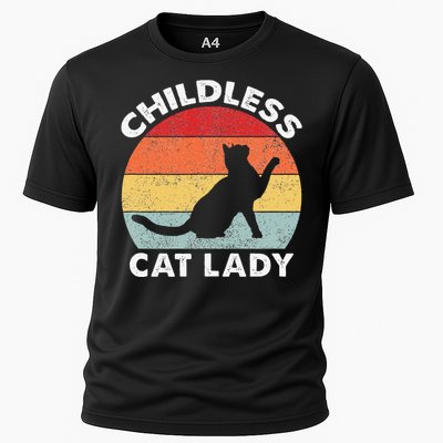 Vintage Childless Cat Lady Gift Cooling Performance Crew T-Shirt