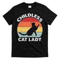 Vintage Childless Cat Lady Gift T-Shirt