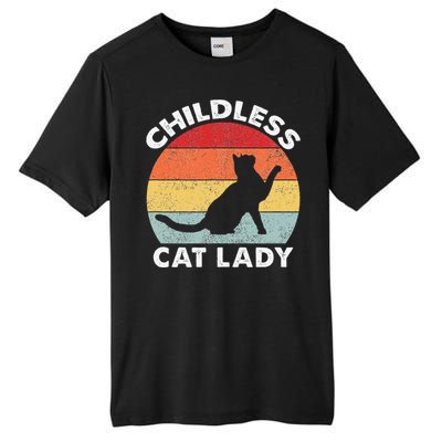 Vintage Childless Cat Lady Gift Tall Fusion ChromaSoft Performance T-Shirt