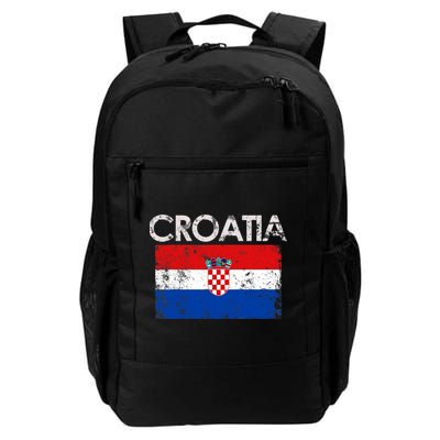 Vintage Croatia Croatian Flag Pride Gift Backpack