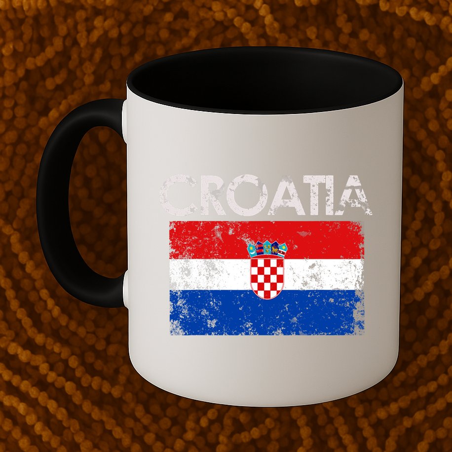 Vintage Croatia Croatian Flag Pride Gift Mug