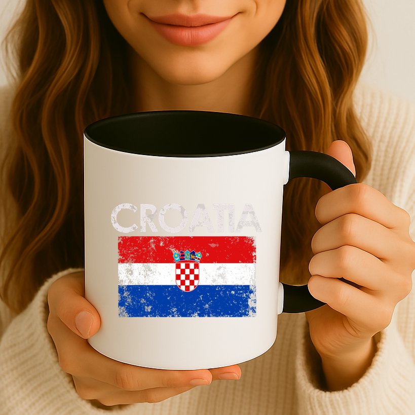 Vintage Croatia Croatian Flag Pride Gift Mug