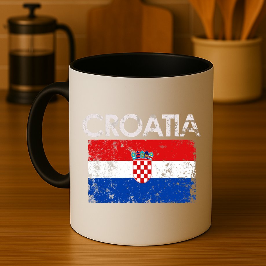 Vintage Croatia Croatian Flag Pride Gift Mug