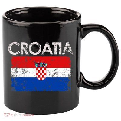 Vintage Croatia Croatian Flag Pride Gift 11oz C Handle Ceramic Mug