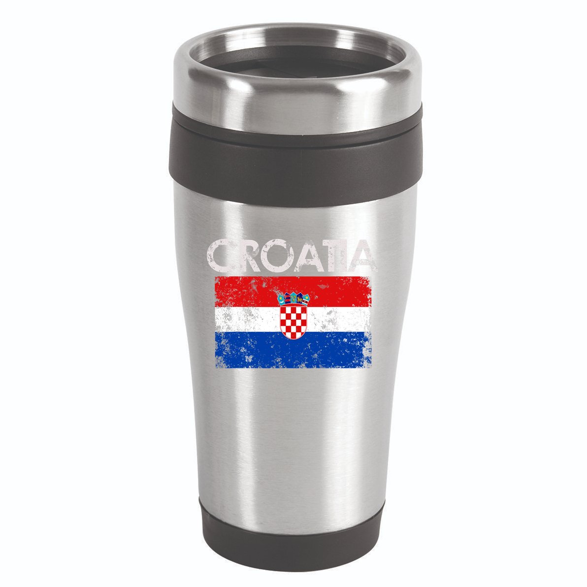 Vintage Croatia Croatian Flag Pride Gift 16oz Travel Tumbler