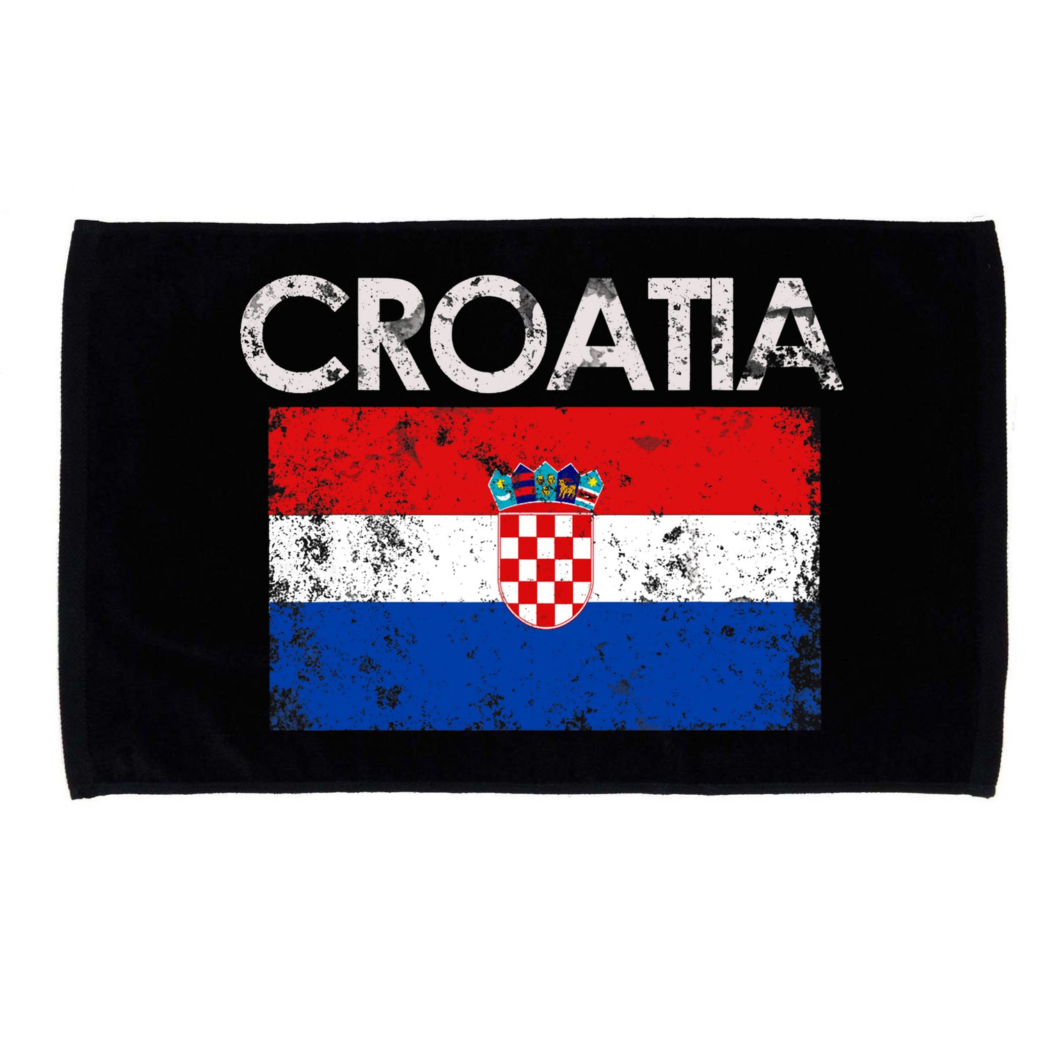 Vintage Croatia Croatian Flag Pride Gift Microfiber Hand Towel