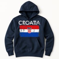 Vintage Croatia Croatian Flag Pride Gift Hoodie