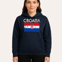 Vintage Croatia Croatian Flag Pride Gift Hoodie