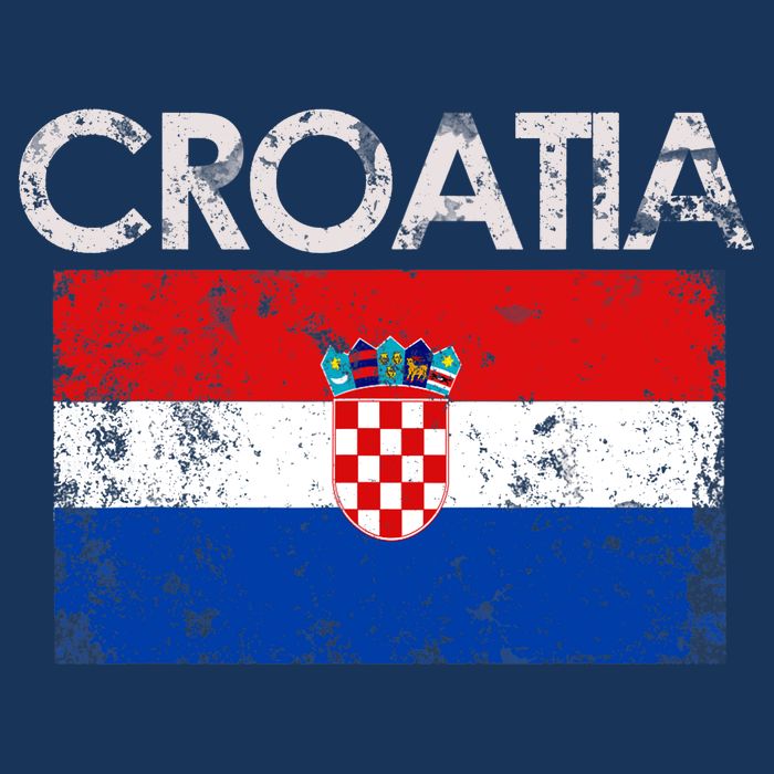 Vintage Croatia Croatian Flag Pride Gift Hoodie