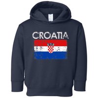 Vintage Croatia Croatian Flag Pride Gift Toddler Hoodie