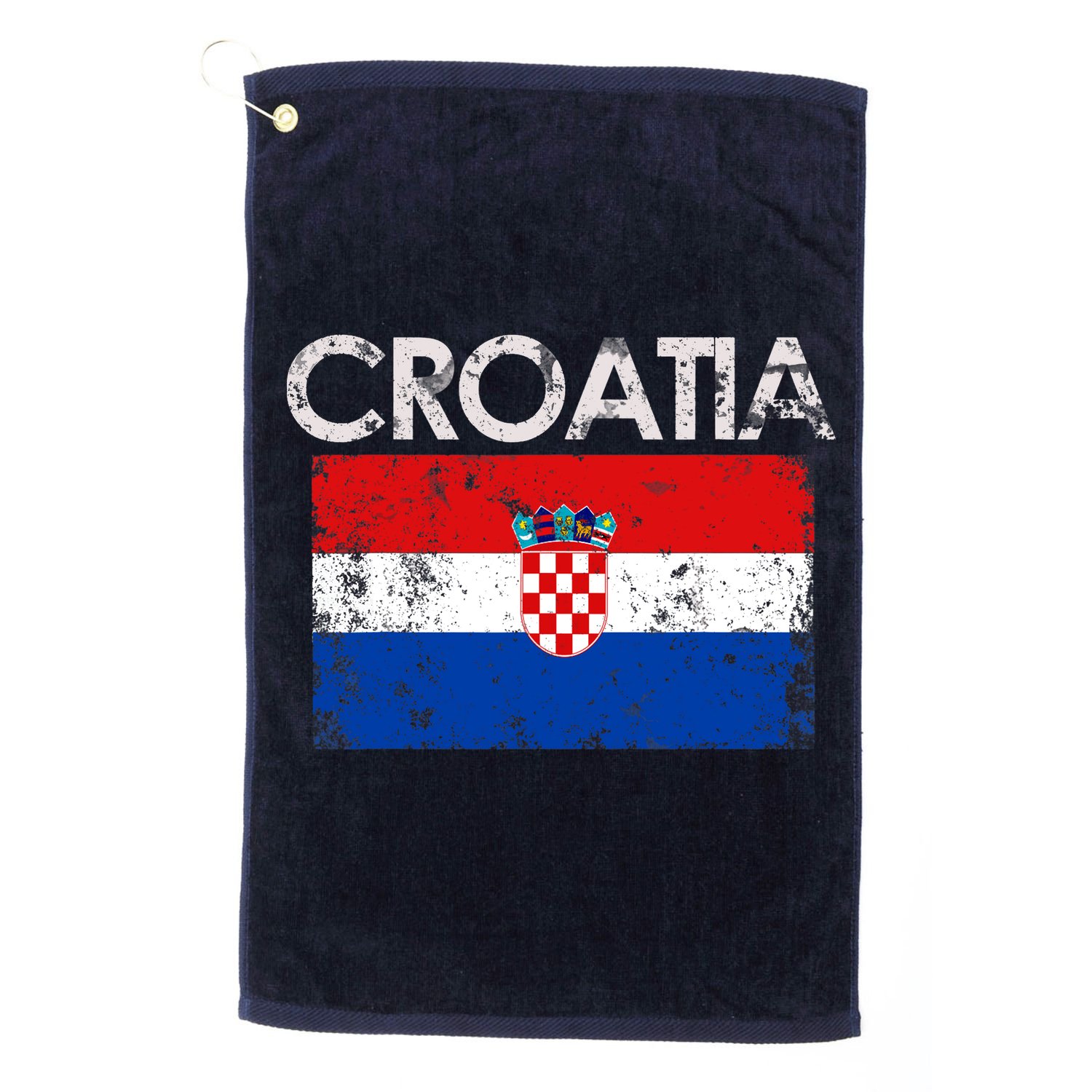 Vintage Croatia Croatian Flag Pride Gift Golf Towel