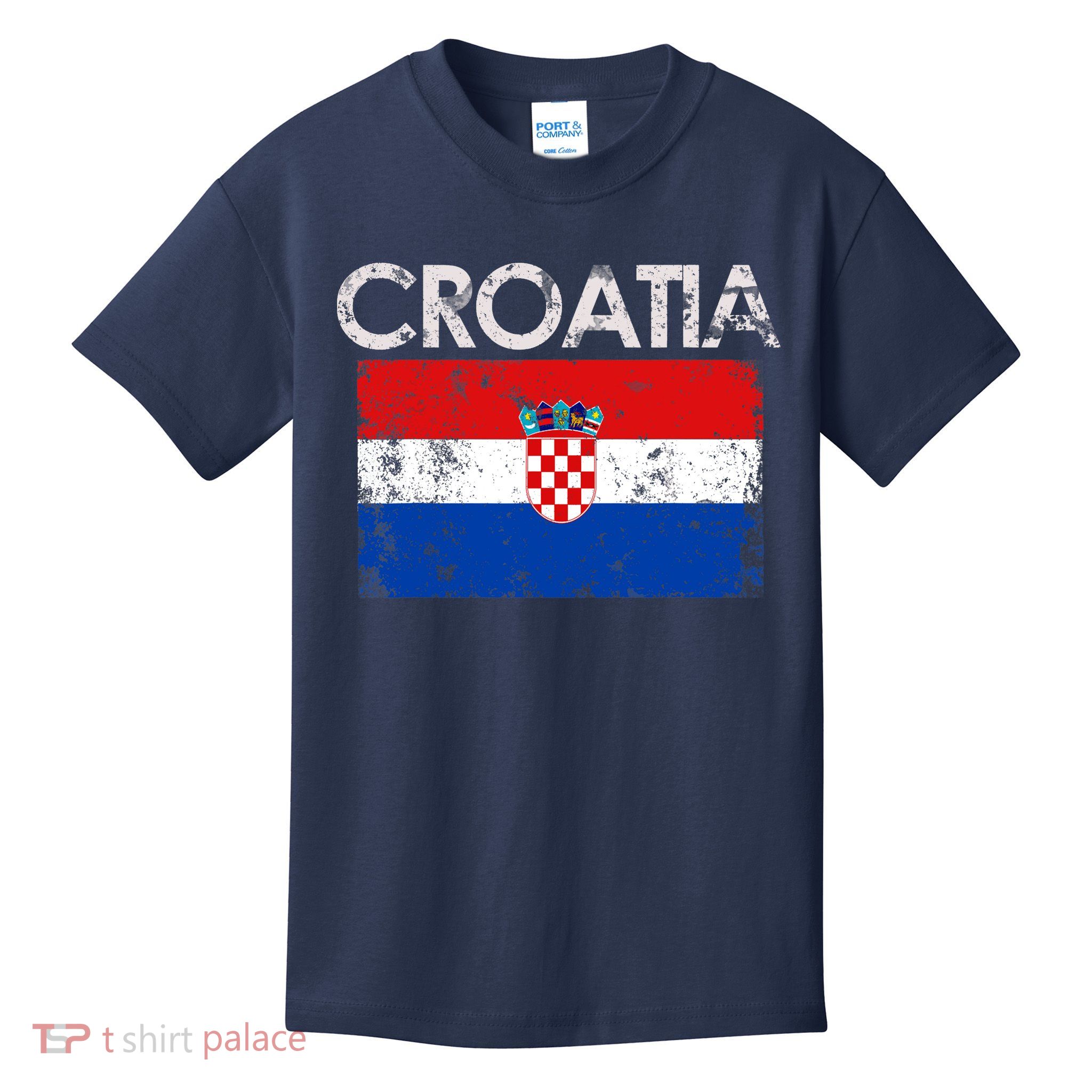 Vintage Croatia Croatian Flag Pride Gift Kids T-Shirt