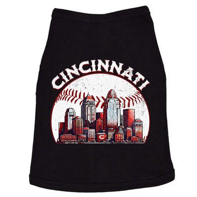 Vintage Cincinnati Cityscape Baseball Lover Doggie Tank