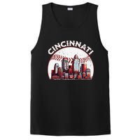 Vintage Cincinnati Cityscape Baseball Lover PosiCharge Competitor Tank